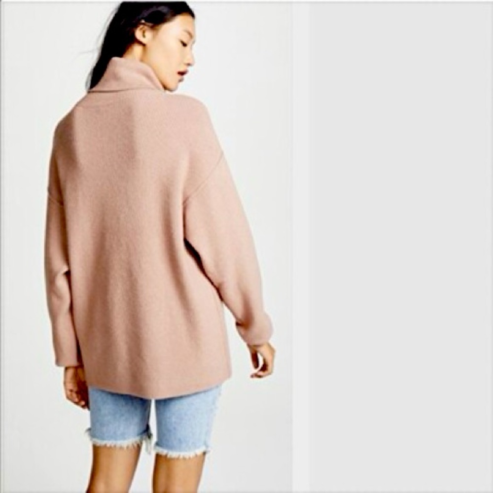 Free People Structured Knit Oversized Tunic Sweater in Dusty Mauve - Picture 2 of 13